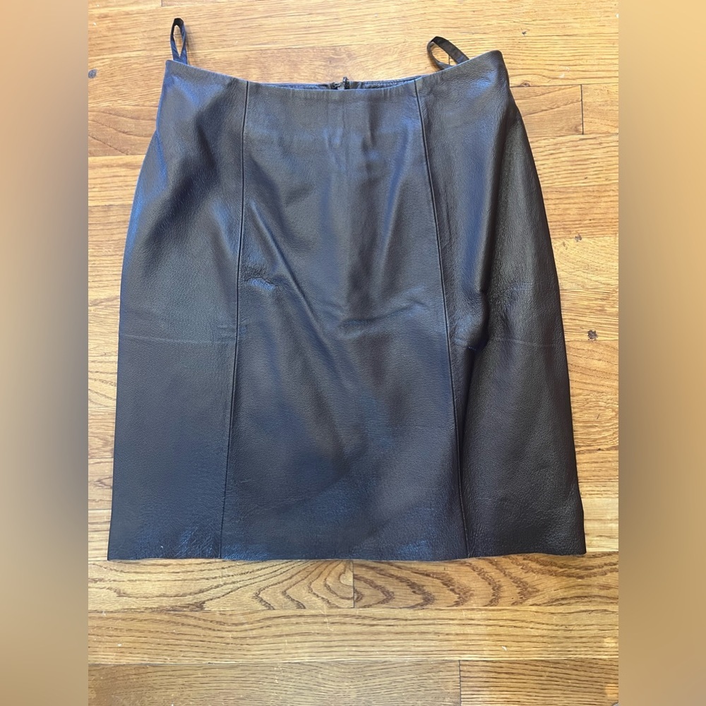 Bagatelle ladies, Brown midi genuine leather fully line skirt and NWT size 8 P - Picture 9 of 9